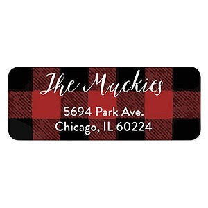 Red Buffalo Check Return Address Labels - 22296