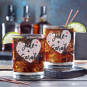 So In Love Valentines Day Couple Whiskey Glasses - 22301-D