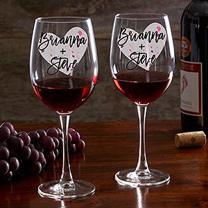 So In Love Valentines Day Couple Red Wine Glasses - 22301-R