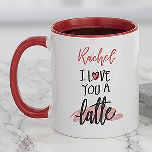 I Love You A Latte Personalized Red Coffee Mug - 22302-R