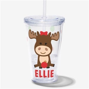 Christmas Moose Personalized 17 oz. Insulated Acrylic Tumbler - 22323