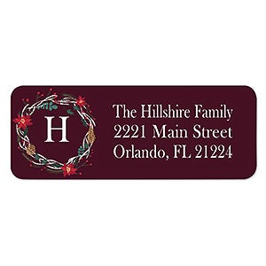 Noel Wreath Return Address Labels - 22344