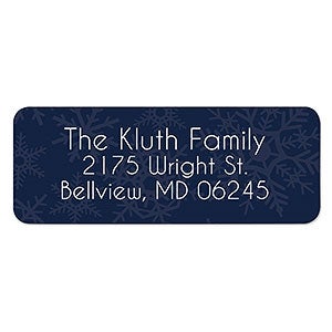 Navy Snowflakes Return Address Labels - 22346