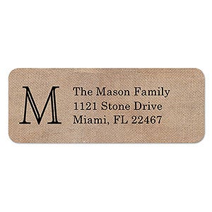 Burlap Return Address Labels - 22348
