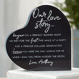 Our Love Story Personalized Colored Heart Keepsake - 22387