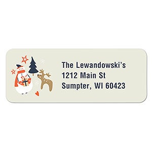 Cute Holiday Characters Address Labels - 22467