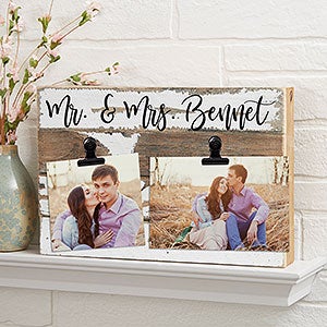 Couples 12x8 White Reclaimed Wood Photo Clip Frame - 22469-12x8-W