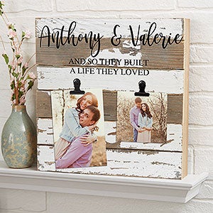 Couples 12x12 White Reclaimed Wood Photo Clip Frame - 22469-12x12-W