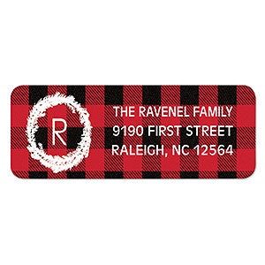 Plaid Monogram Address Labels - 22474