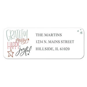 Grateful, Merry, Happy Address Labels - 22495