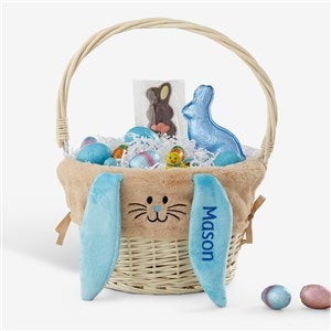 Personalized Blue Easter Bunny Basket - 22546-B