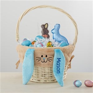 Personalized Blue Easter Bunny Basket - 22546-B