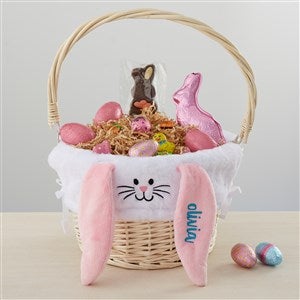 Personalized Pink Easter Bunny Basket - 22546