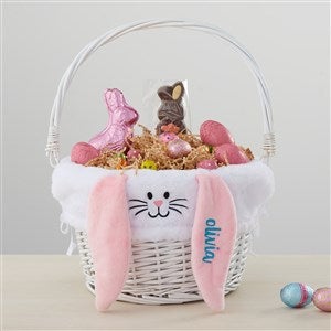 Personalized White Bunny Easter Basket - 22546-WP