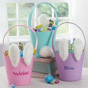 Personalized Bunny Easter Baskets - Easter Buckets - 22573 Personalized Bunny Easter Baskets - Easter Buckets - 22573