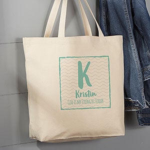 Her Name Statement Personalized Canvas Tote Bag- 20 x 15 - 22617-L
