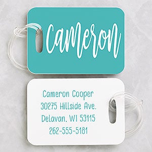 Personalized name tag, Luggage Tag, Bag Tag, Travel Tag, Suitcase Tag, Id  tag, Custom name and text, navy blue and many colors (E71)