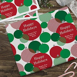 Ornaments Personalized Wrapping Paper Sheets - 22671-S