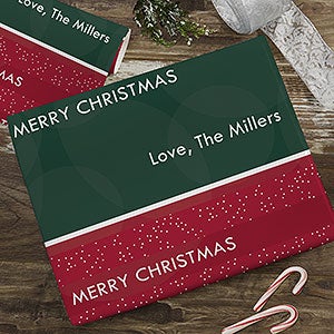 Red & Green Holiday Personalized Wrapping Paper Roll - 18ft Roll - 22678-L