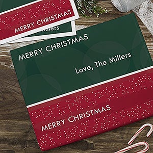 Red & Green Holiday Personalized Wrapping Paper Sheets - Set of 3 - 22678-S