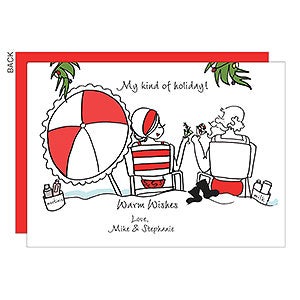 Warm Wishes Beach Premium Holiday Card - 22687-P