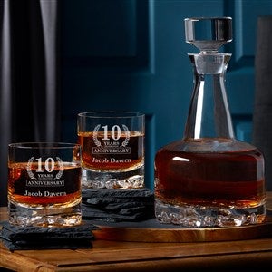 Personalized Logo Orrefors 3pc Engraved Whiskey Decanter Set - 22697