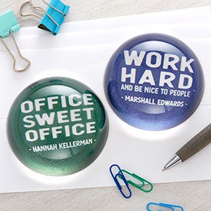Office Quotes Personalized Colored Crystal Paperweight - 22703