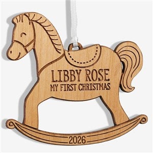My 1st Christmas Rocking Horse Natural Wood Baby Ornament - 22741-N