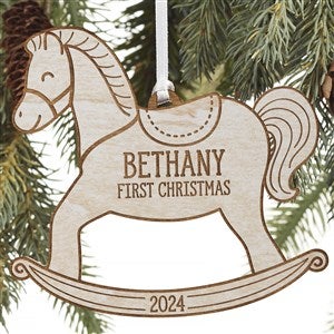 My 1st Christmas Rocking Horse Whitewash Wood Baby Ornament - 22741-W