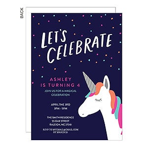 Magical Unicorn Birthday Party Invitation - 22767
