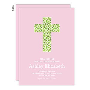 Religious Floral Cross Party Invitation - 22776