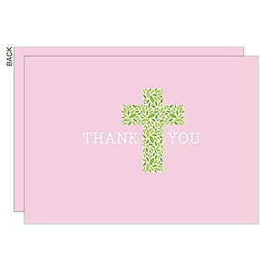 Religious Floral Cross Thank You Cards - 22777