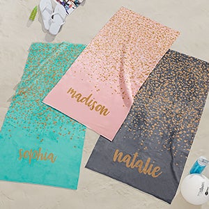 Sparkling Name Personalized 35x72 Beach Towel - 22793-L