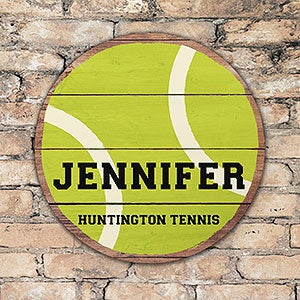 Tennis Ball Personalized Round Wood Wall Sign - 22807