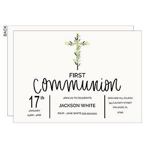 Communion Botanical Cross Party Invitation - 22815