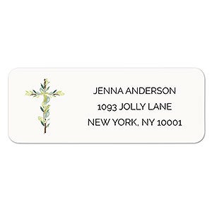 Botanical Cross Address Labels - 22817
