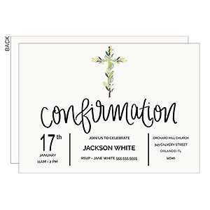 Confirmation Botanical Cross Party Invitation - 22822