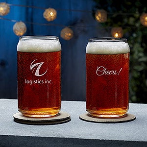 Personalized Logo Engraved Beer Can Glass - 22836