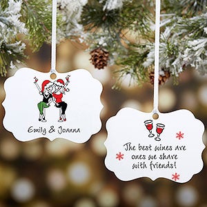 Best Friend Wine Lover philoSophies® Personalized Ornament - 22857