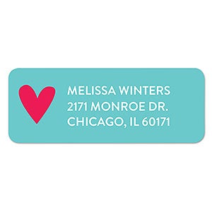 30 Custom Heart Stamp Art Personalized Address Labels 