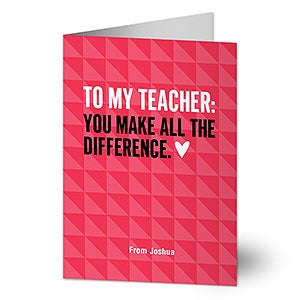 Teacher All The Difference Greeting Card - 22894