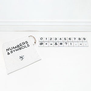 Daily Message White Number & Symbol Bag- 30 pc - 22989-WN