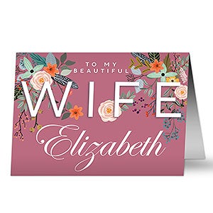 Floral Wife Valentines Day Greeting Card  - 23008