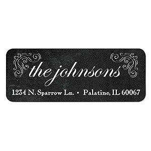 Formal Black Swirls Return Address Labels - 23057