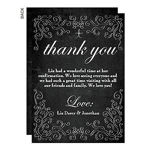 Formal Black Swirls Thank You Cards - 23058