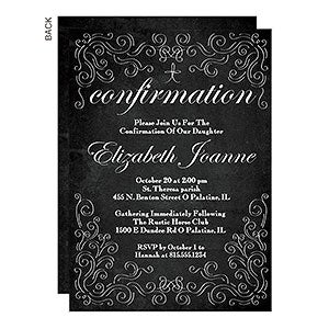 Formal Black Swirls Party Invitation - 23059