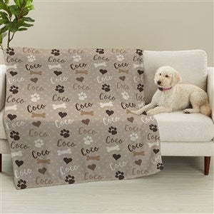 Playful Puppy Personalized Plush Fleece Dog Blanket- 50x60 - 23070-M