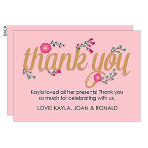 Pink Floral Thank You Cards - 23072