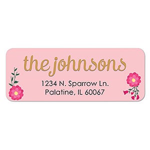 Pink Floral Return Address Labels - 23073