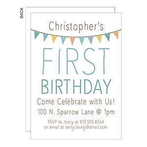 First Birthday Banner Party Invitation - 23074